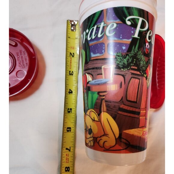 Disney Mickey Mouse Christmas Travel Mug Featuring Pluto Celebrate Peace - Picture 7 of 7